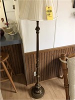 Wood Ornate Pole Lamp