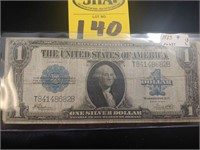 1923 US One Dollar Silver Certificate Blue Dot