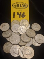 21 Clad Kennedy Half Dollars 1965/1969
