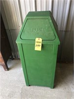 Green Metal Trash Can