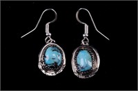 Navajo Gloria Etsitty Silver & Turquoise Earrings