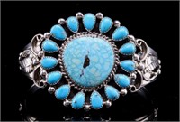 Navajo Lenora Begay Silver & Turquoise Bracelet