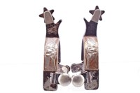 Kelly Bros & Parker Silver Overlay Spurs c 1909-19