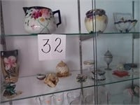 2 Shelves, Eggs, Pitcher, Vases, Glass