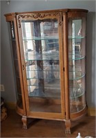 Oak Mirror Back China Cabinet