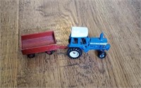 Miniature Blue Ford Tractor And Wagon