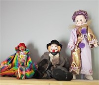 3 Clowns 2 Sitting 1 Purple Standing