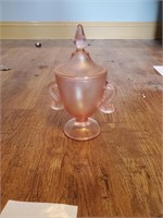 Pink Fenton  Candy Jar With Lid