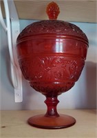 Red Dish With Lid