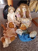 1 Porcelain Dolls 3 Plastic Dolls