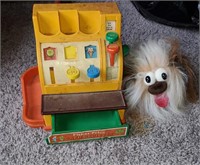 Old Toy Cash Register And Dog Toy