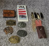 Belt Buckles And Pocket Knives, Wallet