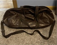 Faux Brown Leather Carryall