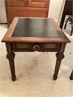 Leather Top End Table