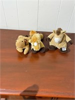 3 Small Stuffed Horses