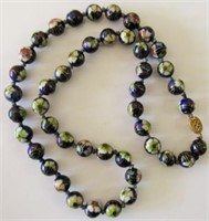 Vintage Cloisonne Necklace 26" Overall Length.