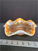 Dugan Carnival 8" Opalescent Hand Painted Bowl