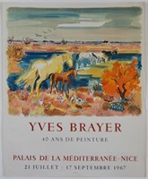 VINTAGE YVES BRAYER EXHIBITION POSTER