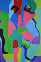 ABSTRACT OUTSIDER ART LOUISE ABRAMS PAINTING