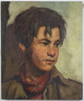 V. DIAS 20TH C PORTUGAL HANDSOME BOY PAINTING