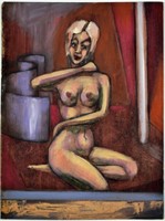 MODERNIST PAINTING OF A NUDE WOMAN