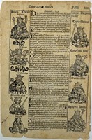 NUREMBERG CHRONICLE PAGE C.1494 WOOD CUT