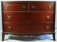 VINTAGE MAHOGANY BOWFRONT DRESSER / CHEST DRAWERS