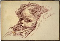 JEAN-BAPTISTE GREUZE (CIRCLE) DRAWING OF A CHILD