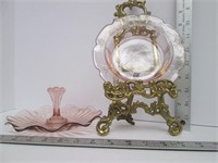 2 Pink Glass Pieces