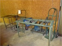 LOT-STAINLESS TABLE,WIRE SPOOL CART,DOLLIE,