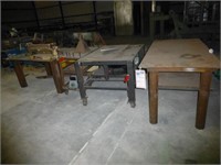 LOT-3 METAL TABLES AND 1 ROLLING CART WITH CONTENT