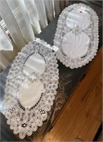 2 BEGIAN LACE DOILIES