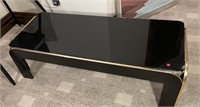 BLACK AND GOLD LACQUERED COFFEE TABLE