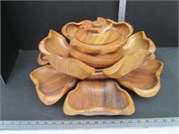 "Cabbage" Wooden Serving Set, 15 Piece, Large