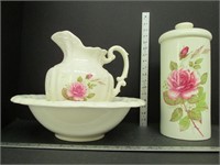 4 Pc. Rose Design Chamber Set, Reproduction