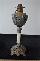 Antique Oil Lamp with Decorative Casting