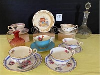 Coalport, Clifton, Cups & Saucers, Cruet +