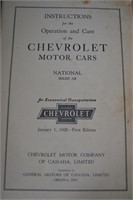 1928 Chevrolet Motor Cars Instruction Book
