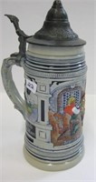 Western Germany Stein with Metal Lid