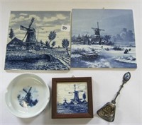 5  Blue Delft Items