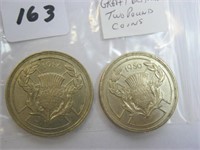2  Great Britain Two Pound Coins (1986x2)