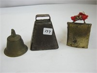 Brass Bell & 2 Metal Bells
