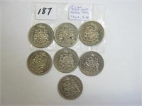 7 Canadian Fifty Cents Coins