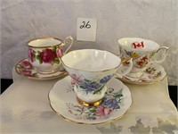 3 Royal Albert Cup & Saucer Sets