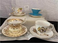 3 Royal Albert, 1 Ansley Cup & Saucers Sets