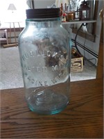 10" Horlick's Malted Milk jar w/ lid LR