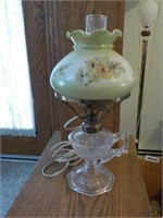 Oil lamp pted shade Elec 13" LR