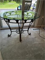 Glass glass top side table