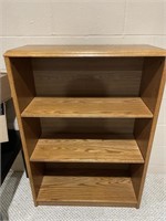 Solid oak bookcase 30 1/2 long 12" wide 42” tall