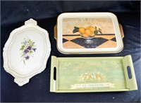 (3) VINTAGE FOOD TRAYS Made in Italy